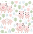 cute pig seamless pattern on white background vector image vector image