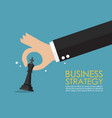 hand holding chess figure infographic vector image vector image