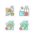 poverty and hunger rgb color icons set vector image vector image