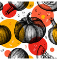 trendy seamless pattern with hand drawn pumpkins vector image