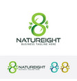 eight or infinity symbol and nature logo vector image vector image