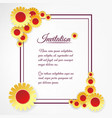 invitation template with yellow flowers vector image