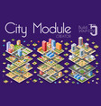 isometric city with skyscrapers vector image vector image