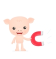 funny cartoon pig vector image