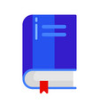 icon school book with bookmark in flat style vector image vector image