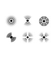 radar signal icons sonic waves black and white vector image