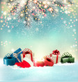 Christmas holiday background with colorful Vector Image