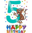 fifth birthday cartoon design vector image