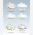 set cloud icons in cartoon style on blue vector image vector image