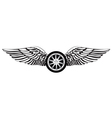 wheel with angel wings vector image