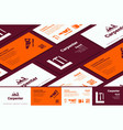 carpenter business card template set with seamless vector image vector image