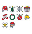 christmas gift santa claus hat surprise vector image