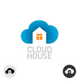 cloud house logo real estate building theme use vector image