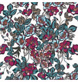 floral pattern with flowers in vintage style vector image vector image