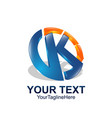 initial letter k logo template colored blue vector image vector image