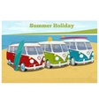 summer travel design with camper van vector image