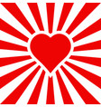 background for lovers red heart with rays vector image vector image