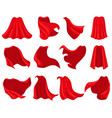 cartoon superhero red cloaks scarlet mantle capes vector image