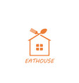 logotype houseroof in the form of spoon and fork vector image