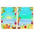 summer drink beach bar menu design vector image vector image