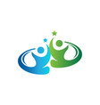 world comunity logo with people and globe design vector image