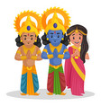 lakshman lord rama goddess sita cartoon vector image