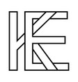 logo sign ke ek icon double letters logotype e k vector image vector image