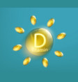 medical pill vitamin d in form sun vector image vector image