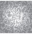 silver floral seamless vector image