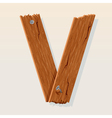 wooden letter v vector image vector image