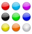colored glass 3d buttons round icons vector image