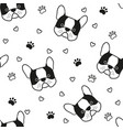 dogs seamless pattern with face of french bulldog vector image vector image