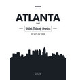 poster city skyline atlanta flat style vector image