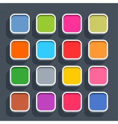 Flat blank web button rectangle icon with shadow Vector Image