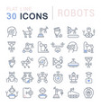 set line icons robots vector image vector image