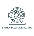 bingo balls and lotto line icon vector image