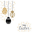 easter card with decorative eggs hang vector image