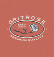rose vintage aesthetic ink stroke emblem badges vector image