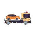 tow truck cartoon evacuator side view lorry vector image