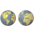 planet earth in yellow and denim blue vector image