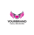 love wings logo design concept template vector image vector image