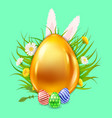 easter gold egg banner template golden shine vector image vector image