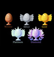 game rank awards eggs different metals vector image vector image