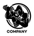gorilla athlete with dumbbells logo vector image