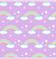 seamless pattern cute rainbow on purple vector image vector image