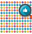144 web site icons set shadow effect vector image vector image