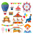 circus and amusement icons vector image