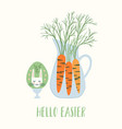 easter with egg and carrot vector image vector image