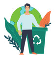 ecological awareness recycling garbage vector image vector image