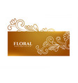 line style elegant floral art background vector image